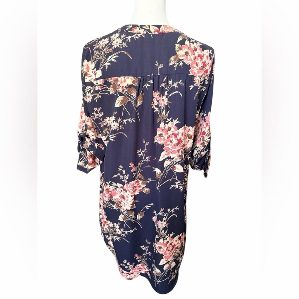 41 Hawthorn Navy and Pink Floral Dress Petite Large - Picture 3 of 4
